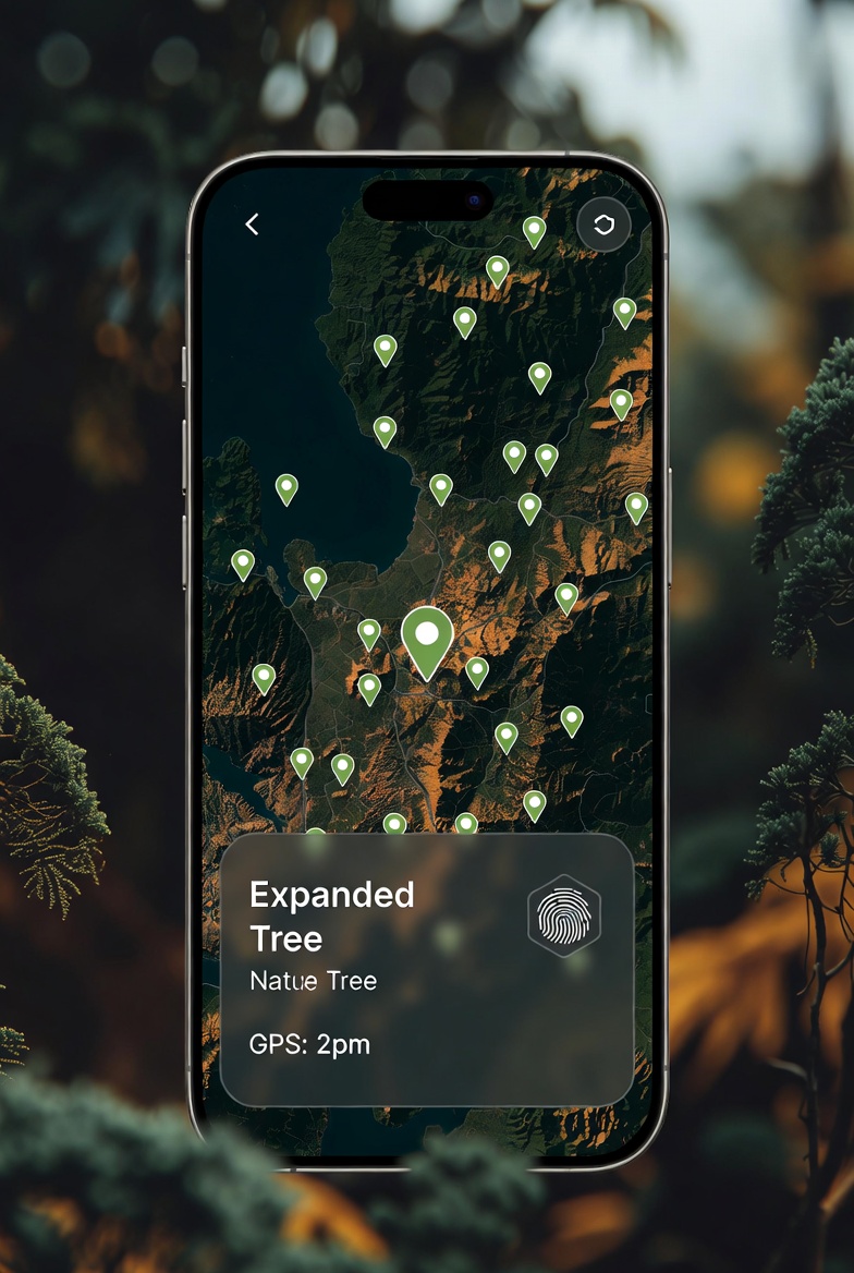 Map view showing nearby trees